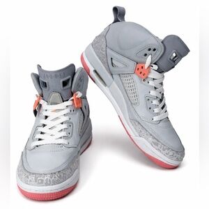 Jordan-Retro 4, Spiz'ike, GS, Sun Blush, Wolf Grey & Pink, Shoes. Size-6.5Y/7.5W